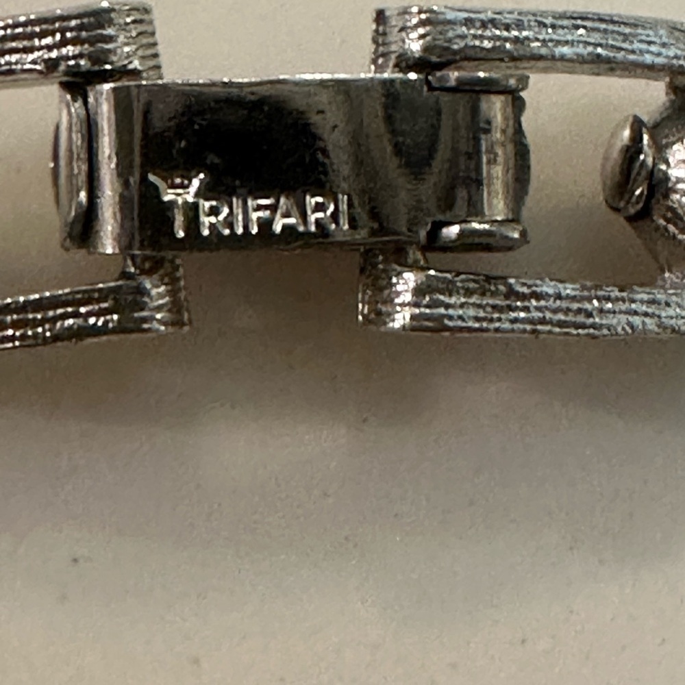 Crown Trifari Silver Tone Multi-Strand Tassel Necklace Textured Ball - Picture 4 of 10